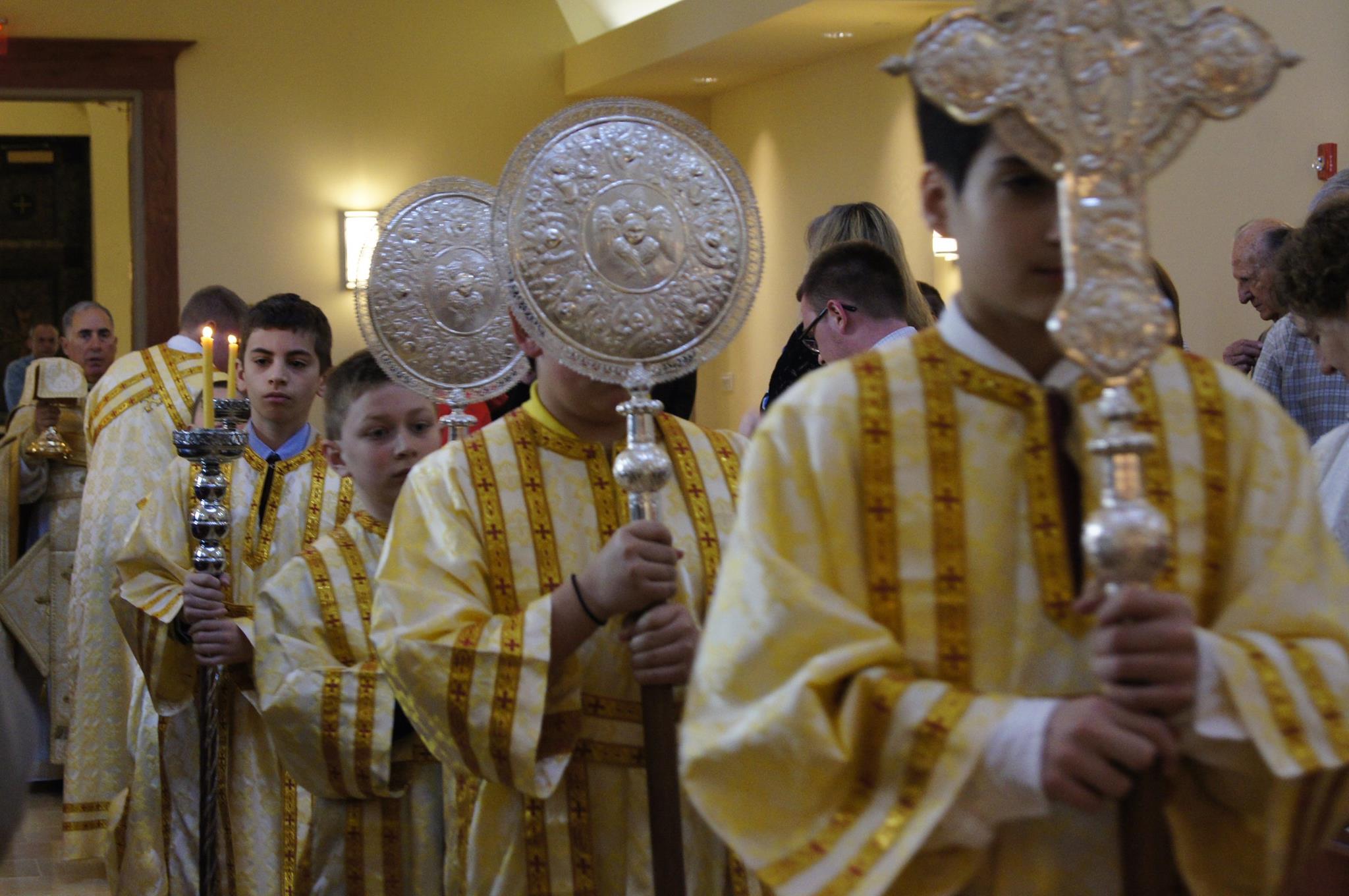 Acolytes during Easter Procession